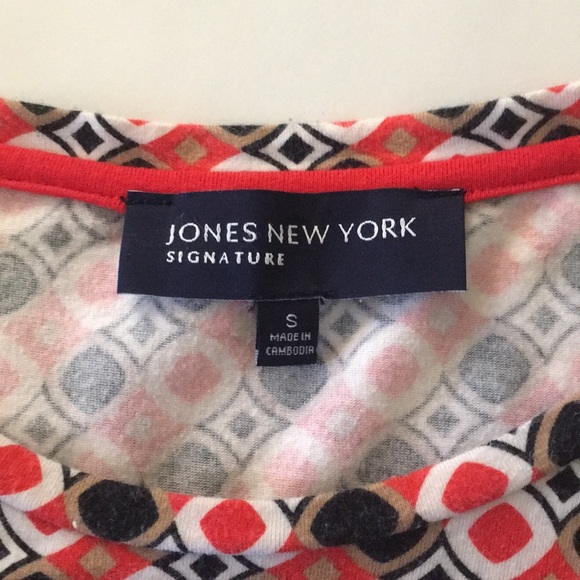Jones New York Geometric Print Top Size Small - Picture 3 of 3